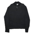 CALVIN KLEIN Mens Black Plain Pullover Crew Neck Basic Knit Jumper L Cotton