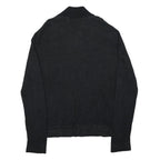 CALVIN KLEIN Mens Black Plain Pullover Crew Neck Basic Knit Jumper L Cotton