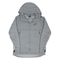 NIKE Mens Grey & Light Grey Zip Jacket L Polyester Blend Hooded Puffer