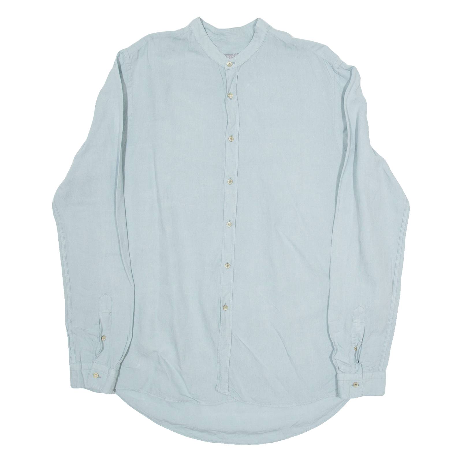 ZARA Mens Plain Shirt Grey Long Sleeve M