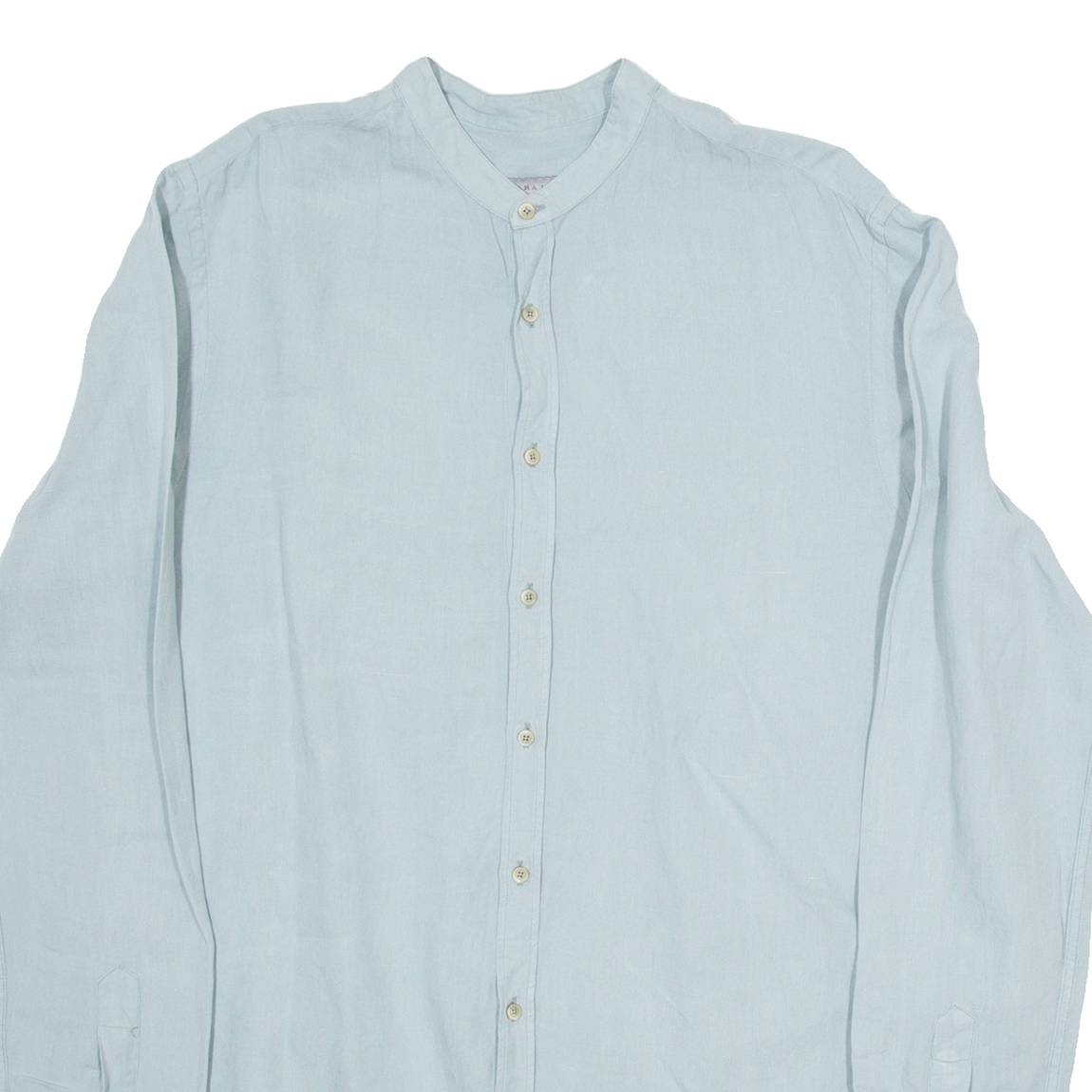 ZARA Mens Plain Shirt Grey Long Sleeve M