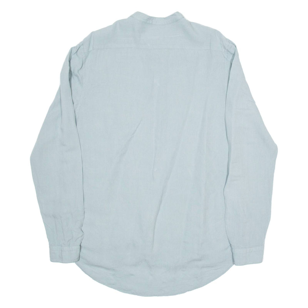 ZARA Mens Plain Shirt Grey Long Sleeve M