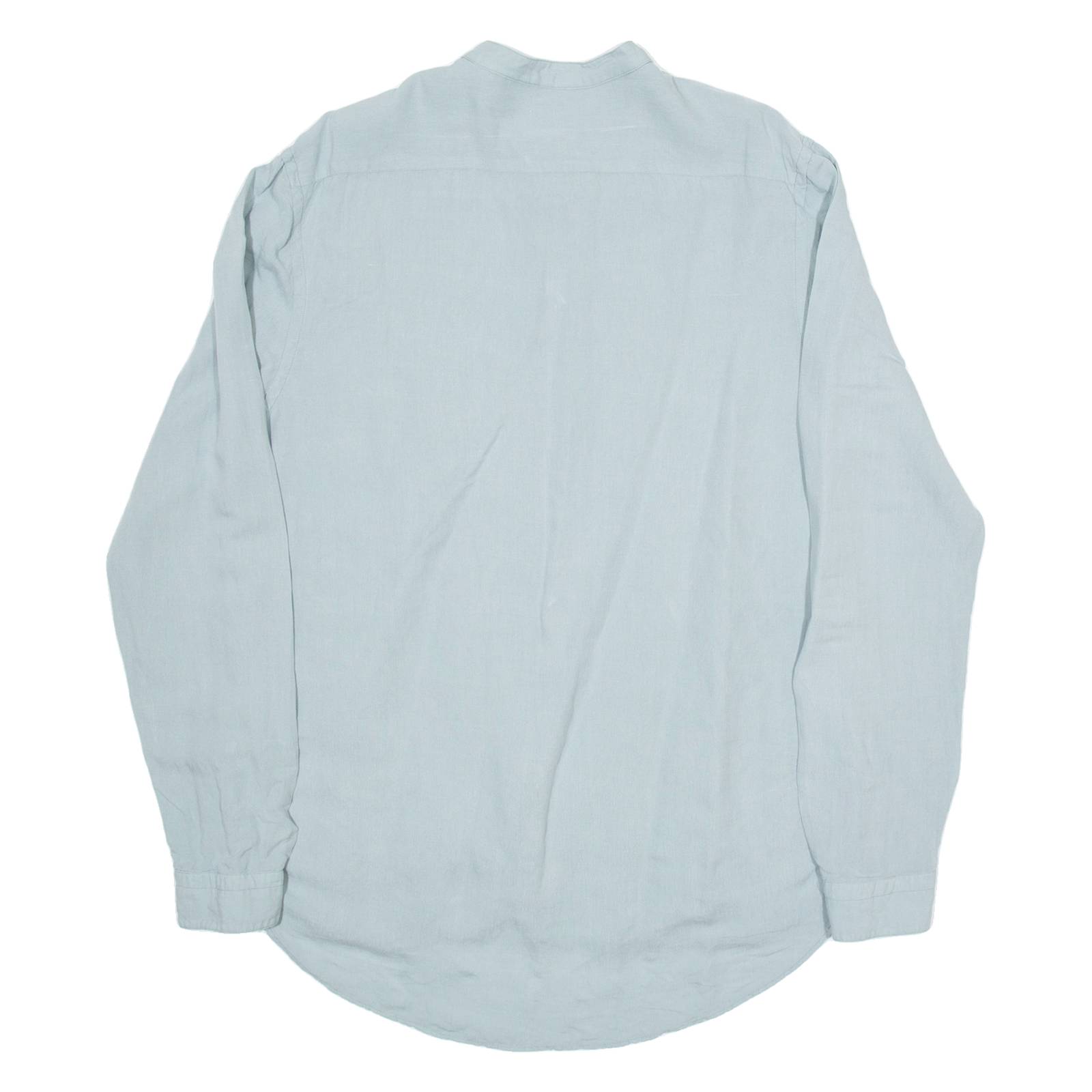 ZARA Mens Plain Shirt Grey Long Sleeve M