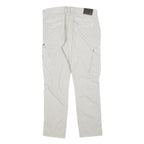 CANDA Mens Slim Beige Cargo Trousers Cotton Blend W36 L30 Utility Zip Pocket