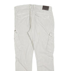 CANDA Mens Slim Beige Cargo Trousers Cotton Blend W36 L30 Utility Zip Pocket