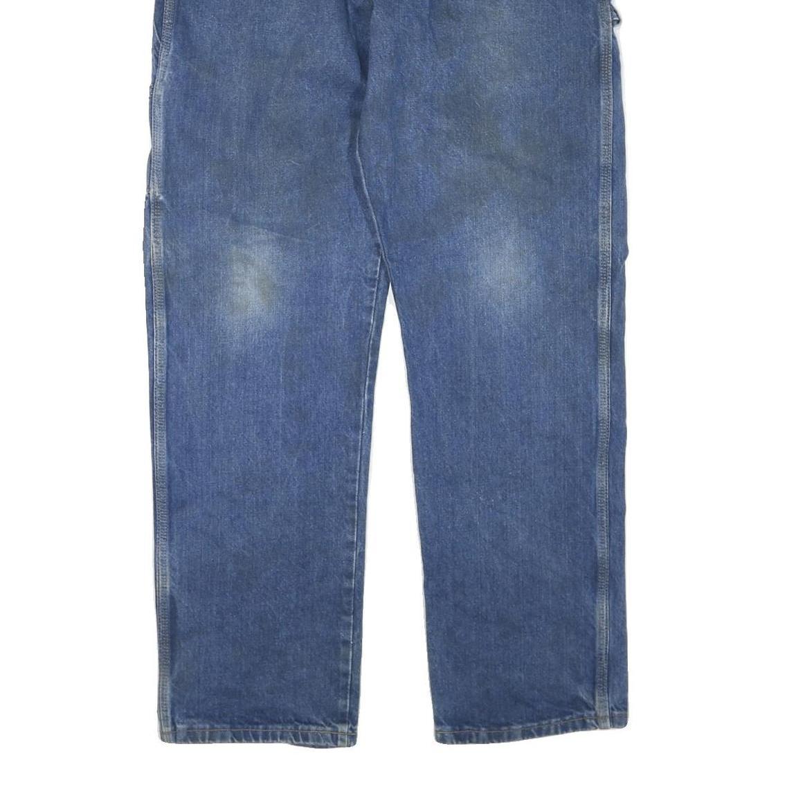 DICKIES Mens Regular Blue Denim Jeans W38 L34 Zip Closure Workwear Straight Fit