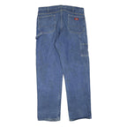 DICKIES Mens Regular Blue Denim Jeans W38 L34 Zip Closure Workwear Straight Fit