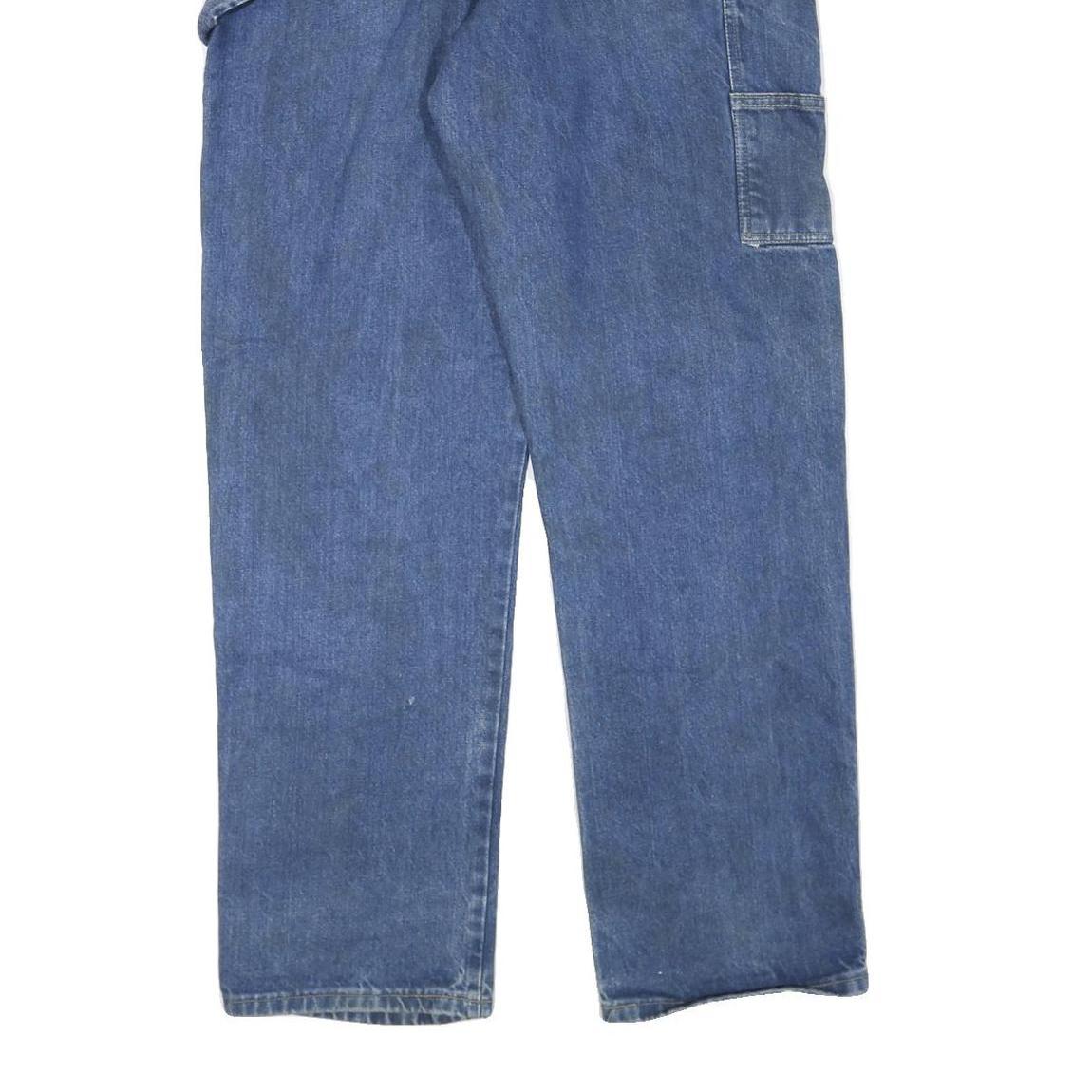 DICKIES Mens Regular Blue Denim Jeans W38 L34 Zip Closure Workwear Straight Fit