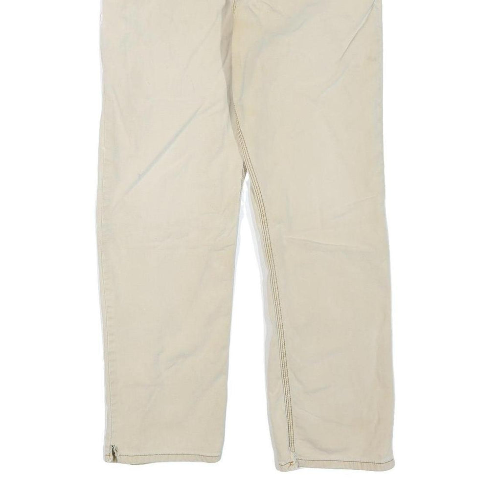CARHARTT Mens Cotton Blend Beige Regular Fit Straight Leg Trousers W34 L32