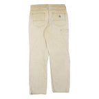 CARHARTT Mens Cotton Blend Beige Regular Fit Straight Leg Trousers W34 L32