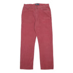 POLO RALPH LAUREN Mens Cotton Red Regular Fit Straight Trousers W34 L32 Classic