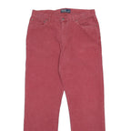 POLO RALPH LAUREN Mens Cotton Red Regular Fit Straight Trousers W34 L32 Classic