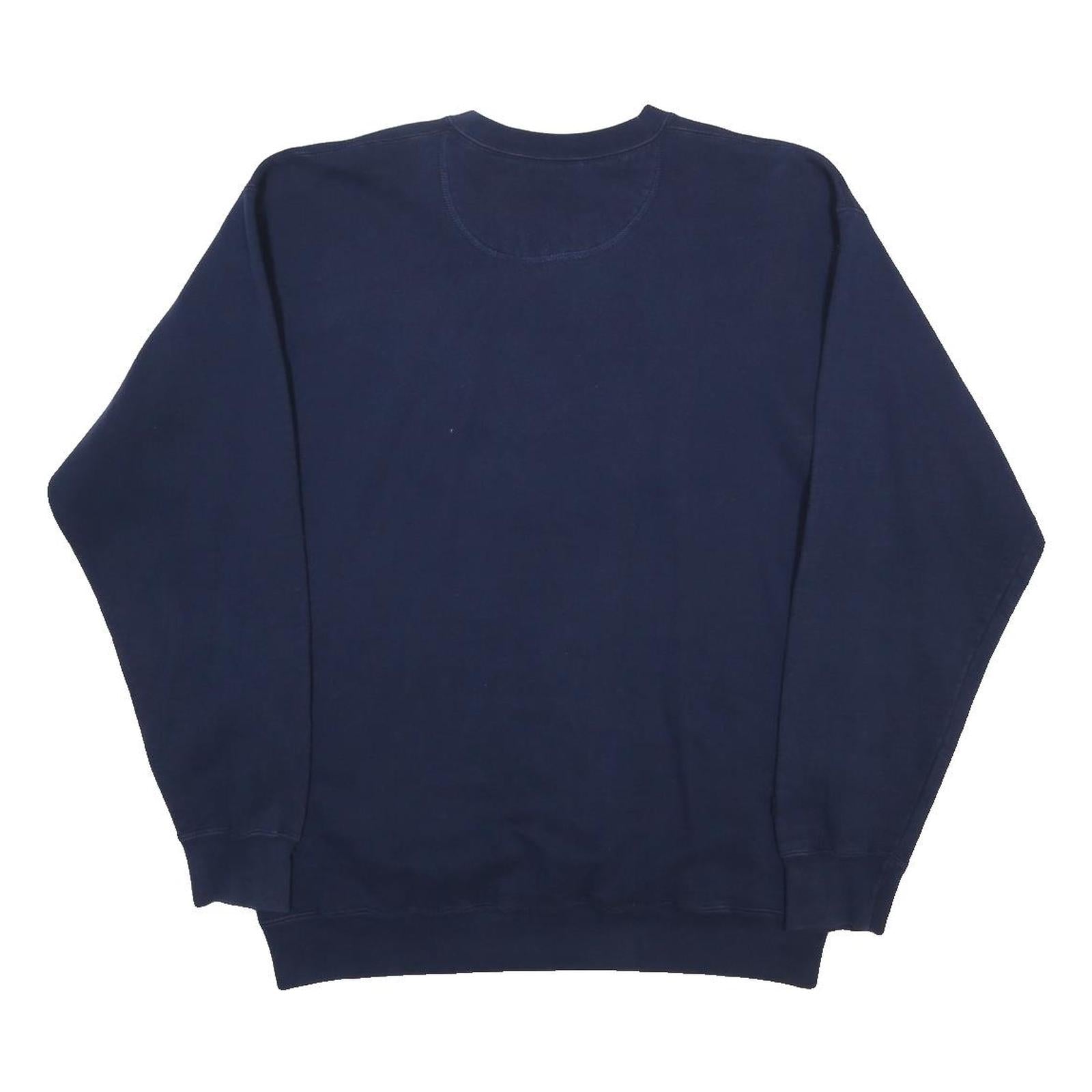 JANSPORT Mens Navy Blue Interlochen Crew Neck L Sweatshirt Cotton Blend