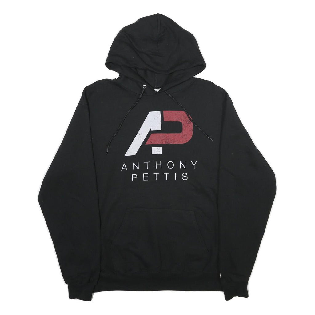 CHAMPION Mens Black Anthony Pettis Pullover Hoodie L Cotton Blend Casual