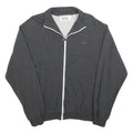 DROLE Mens Charcoal Zip Up Jacket L Cotton Blend Plain Casual Zip Fastening