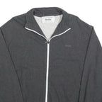 DROLE Mens Charcoal Zip Up Jacket L Cotton Blend Plain Casual Zip Fastening