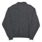 DROLE Mens Charcoal Zip Up Jacket L Cotton Blend Plain Casual Zip Fastening