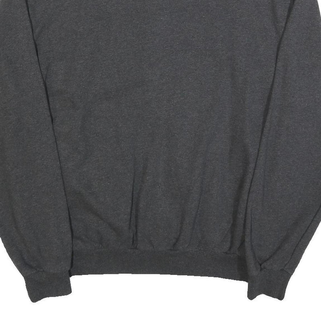 DROLE Mens Charcoal Zip Up Jacket L Cotton Blend Plain Casual Zip Fastening