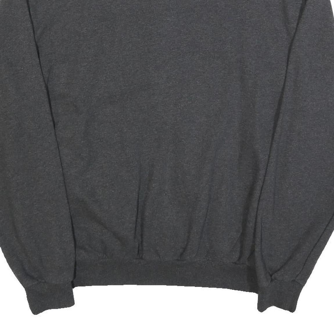 DROLE Mens Charcoal Zip Up Jacket L Cotton Blend Plain Casual Zip Fastening