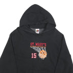 FRUIT OF THE LOOM Mens Black St. Marys Basketball Pullover Hoodie L Sports