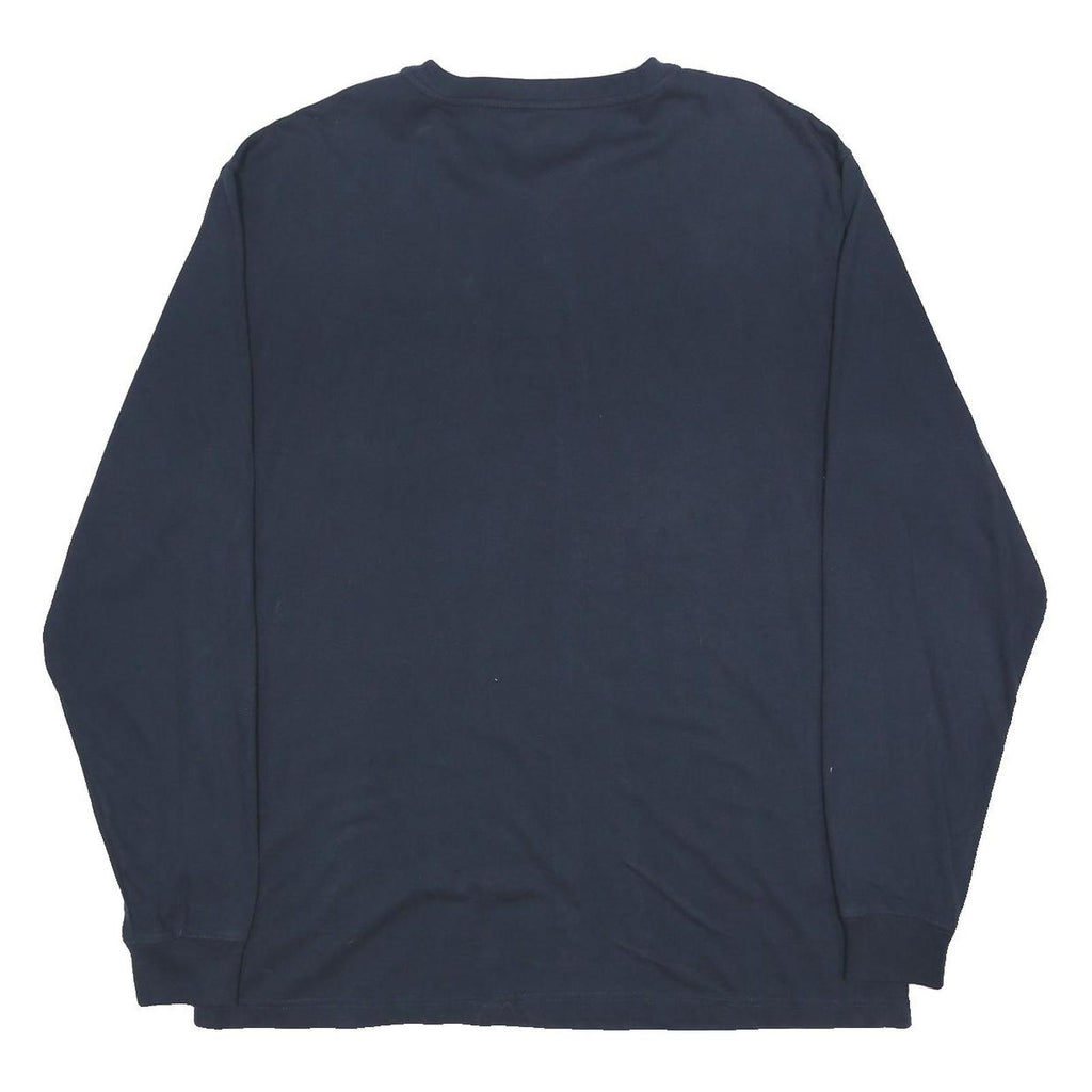 CARHARTT Mens Blue Long Sleeve Henley Neck T-Shirt Pocket Logo L