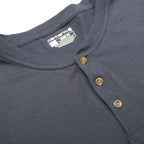 CARHARTT Mens Blue Long Sleeve Henley Neck T-Shirt Pocket Logo L