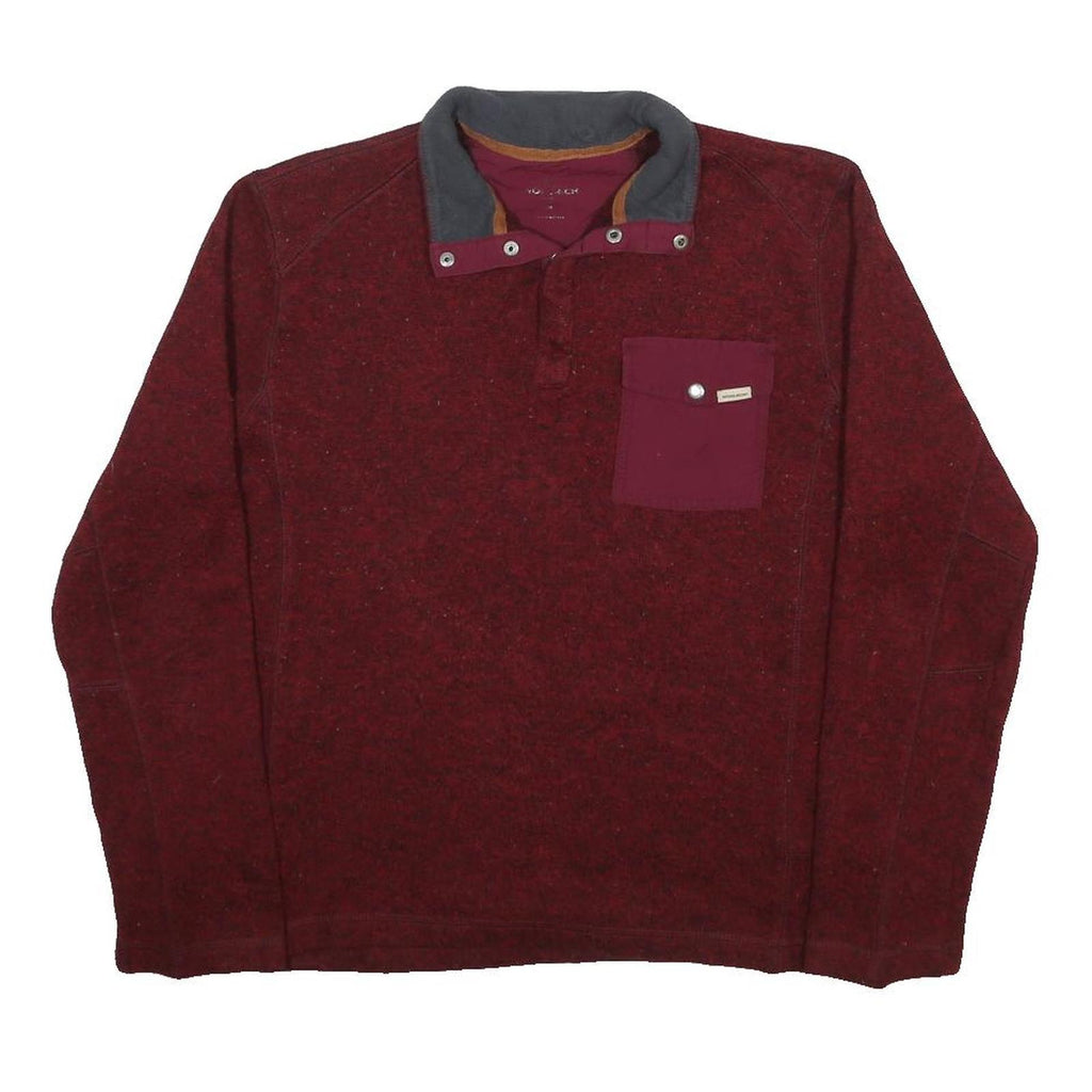 WOOLRICH Mens Red & Grey Pullover Plain Crew Neck Basic Knit M Casual Outdoor