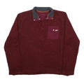 WOOLRICH Mens Red & Grey Pullover Plain Crew Neck Basic Knit M Casual Outdoor