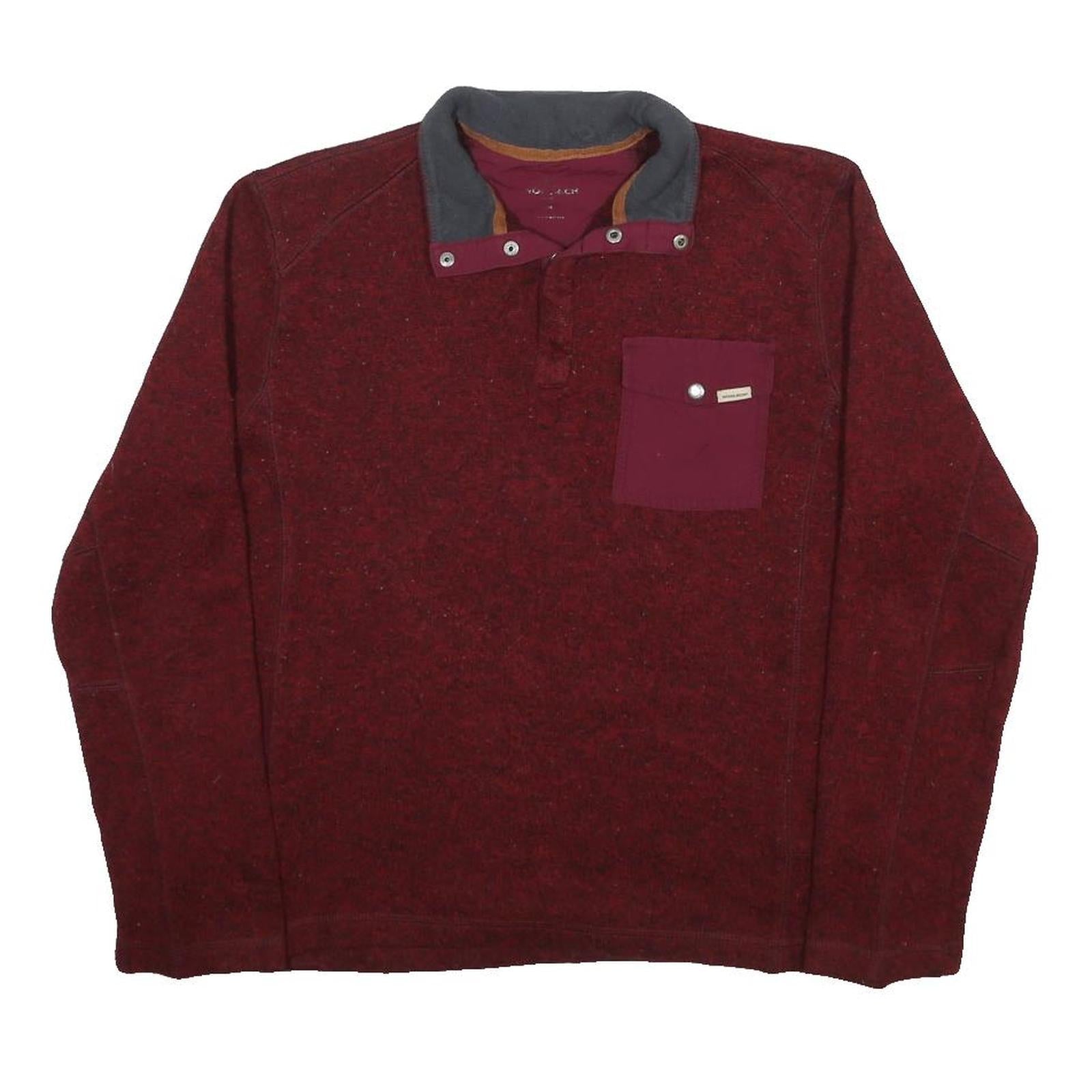 WOOLRICH Mens Red & Grey Pullover Plain Crew Neck Basic Knit M Casual Outdoor