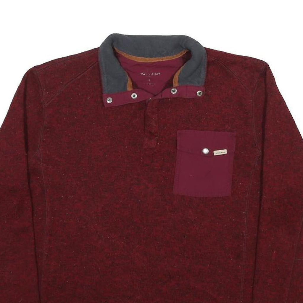 WOOLRICH Mens Red & Grey Pullover Plain Crew Neck Basic Knit M Casual Outdoor