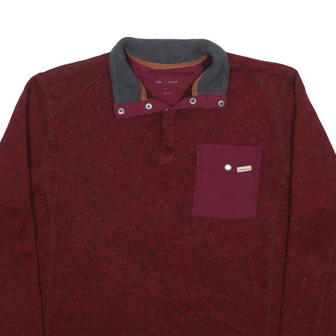 WOOLRICH Mens Red & Grey Pullover Plain Crew Neck Basic Knit M Casual Outdoor