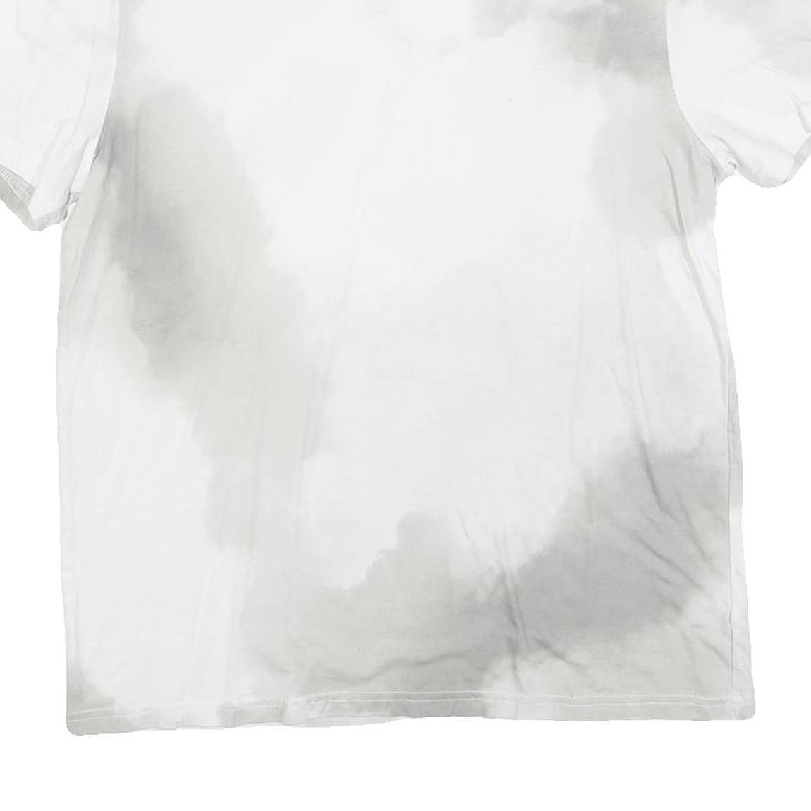 CHAMPION Mens White & Grey Tie Dye T-Shirt M Short Sleeve Crew Neck Cotton Blend