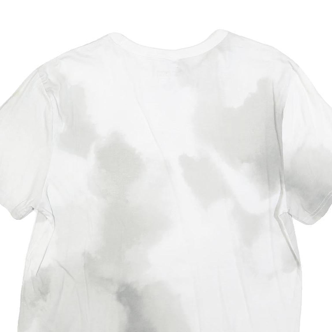 CHAMPION Mens White & Grey Tie Dye T-Shirt M Short Sleeve Crew Neck Cotton Blend