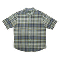 WOOLRICH Mens Blue Green Plaid Short Sleeve Cotton Shirt L Casual Summer