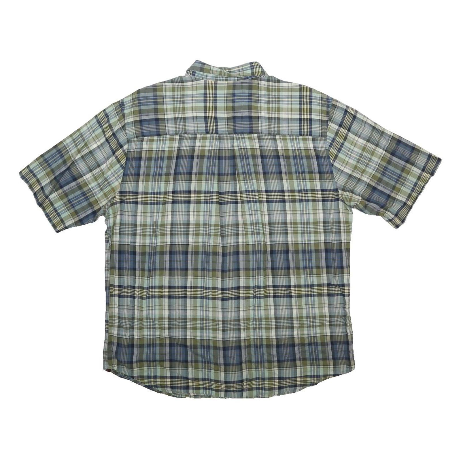 WOOLRICH Mens Blue Green Plaid Short Sleeve Cotton Shirt L Casual Summer