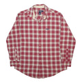 CHAPS Mens Red & Cream Plaid Cotton Shirt L Casual Long Sleeve Button Collar
