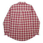 CHAPS Mens Red & Cream Plaid Cotton Shirt L Casual Long Sleeve Button Collar