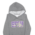 CHAMPION Womens Grey Hooded Pullover S SFSU Graphic Cotton Blend Hoodie