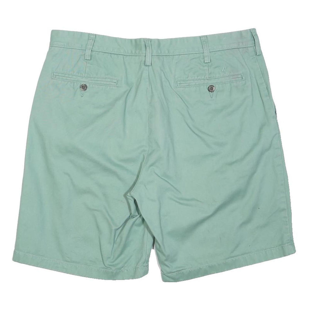 NAUTICA Mens Shorts Green Casual Plain XL W38 Cotton Blend Comfortable Fit