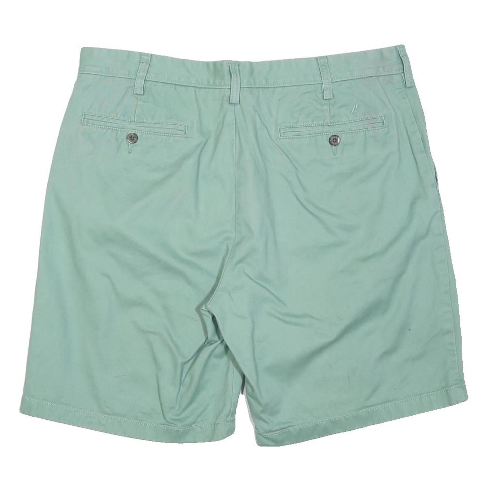 NAUTICA Mens Shorts Green Casual Plain XL W38 Cotton Blend Comfortable Fit