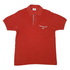 LACOSTE Mens Red Polo Shirt S Cotton Blend Short Sleeve Plain with Chest Pocket