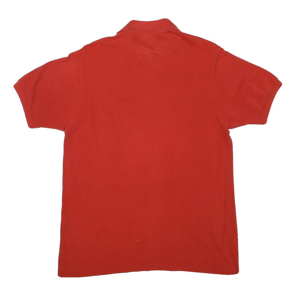 LACOSTE Mens Red Polo Shirt S Cotton Blend Short Sleeve Plain with Chest Pocket