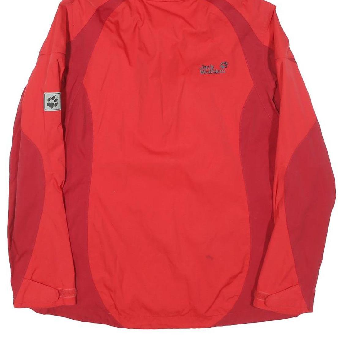 JACK WOLFSKIN Womens Red & Burgundy Outdoor Jacket M Polyester Blend Zip Hooded