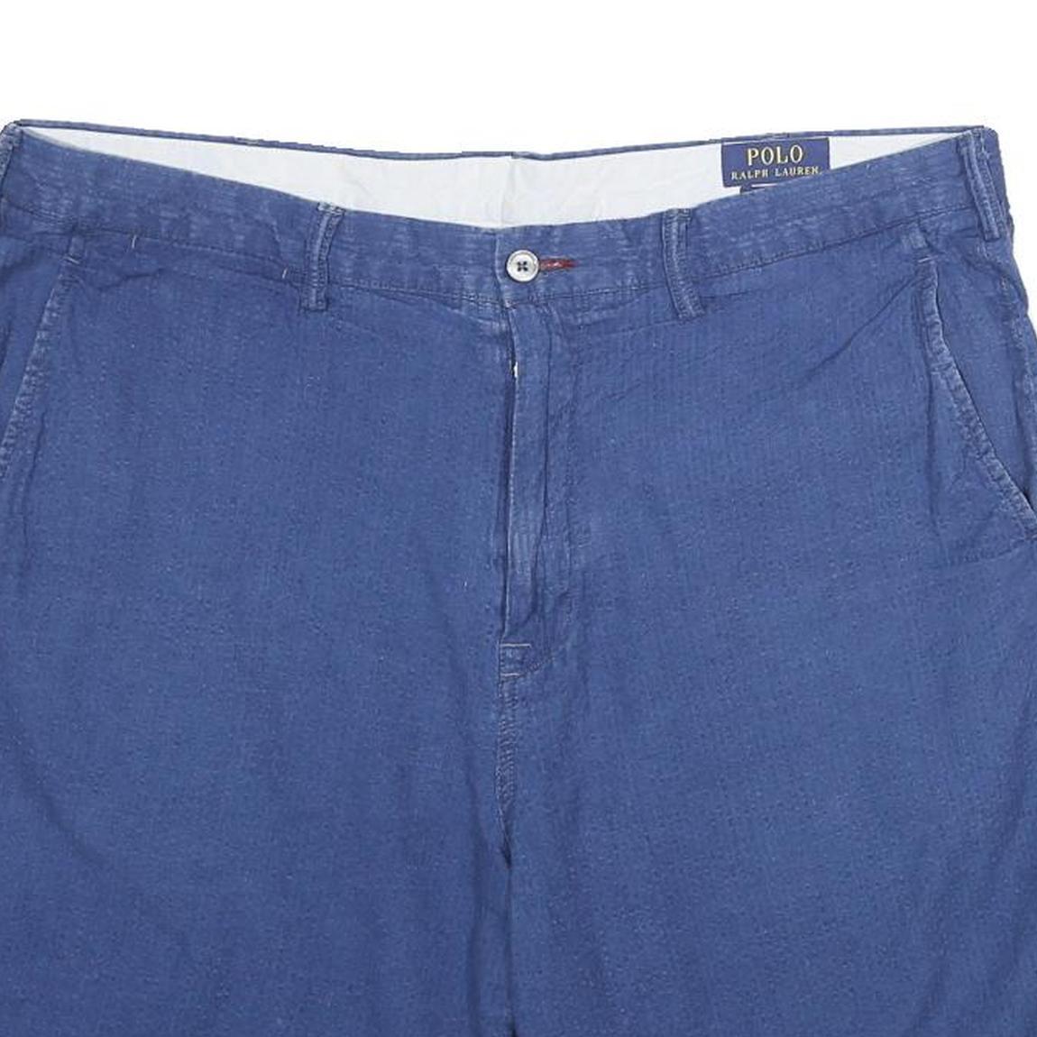 POLO RALPH LAUREN Mens Blue Casual Cotton Shorts L W36 Classic Button Closure