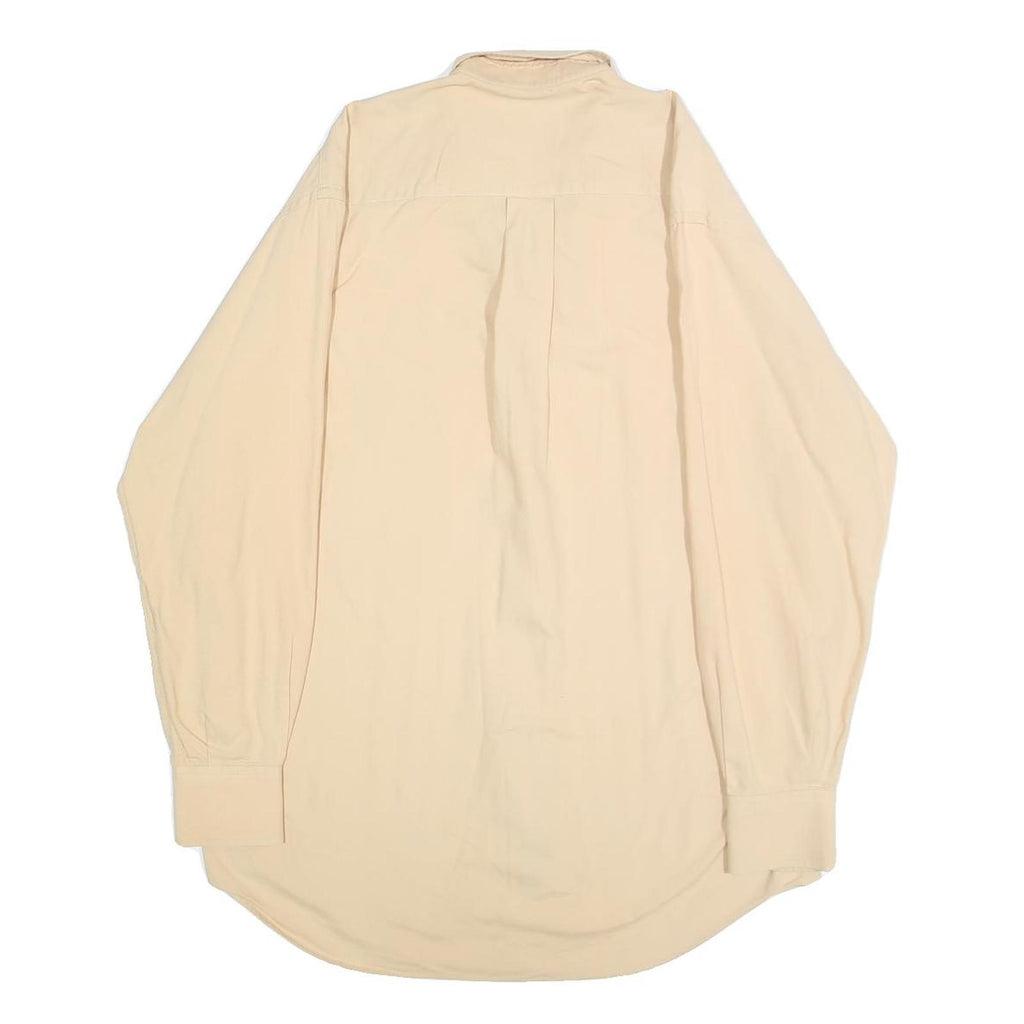NAUTICA Mens Beige Cotton Shirt M Classic Button-Down Long Sleeve Casual