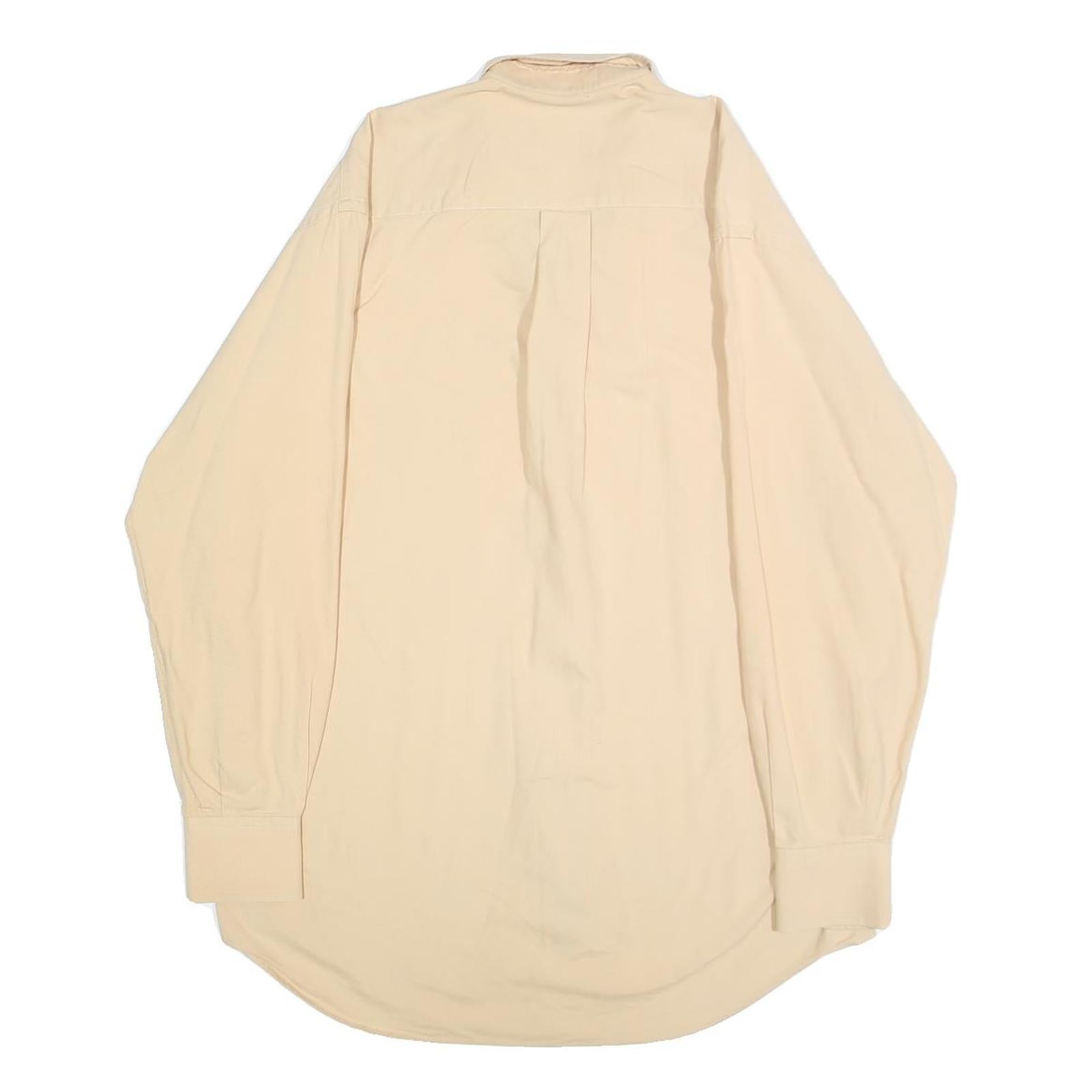 NAUTICA Mens Beige Cotton Shirt M Classic Button-Down Long Sleeve Casual