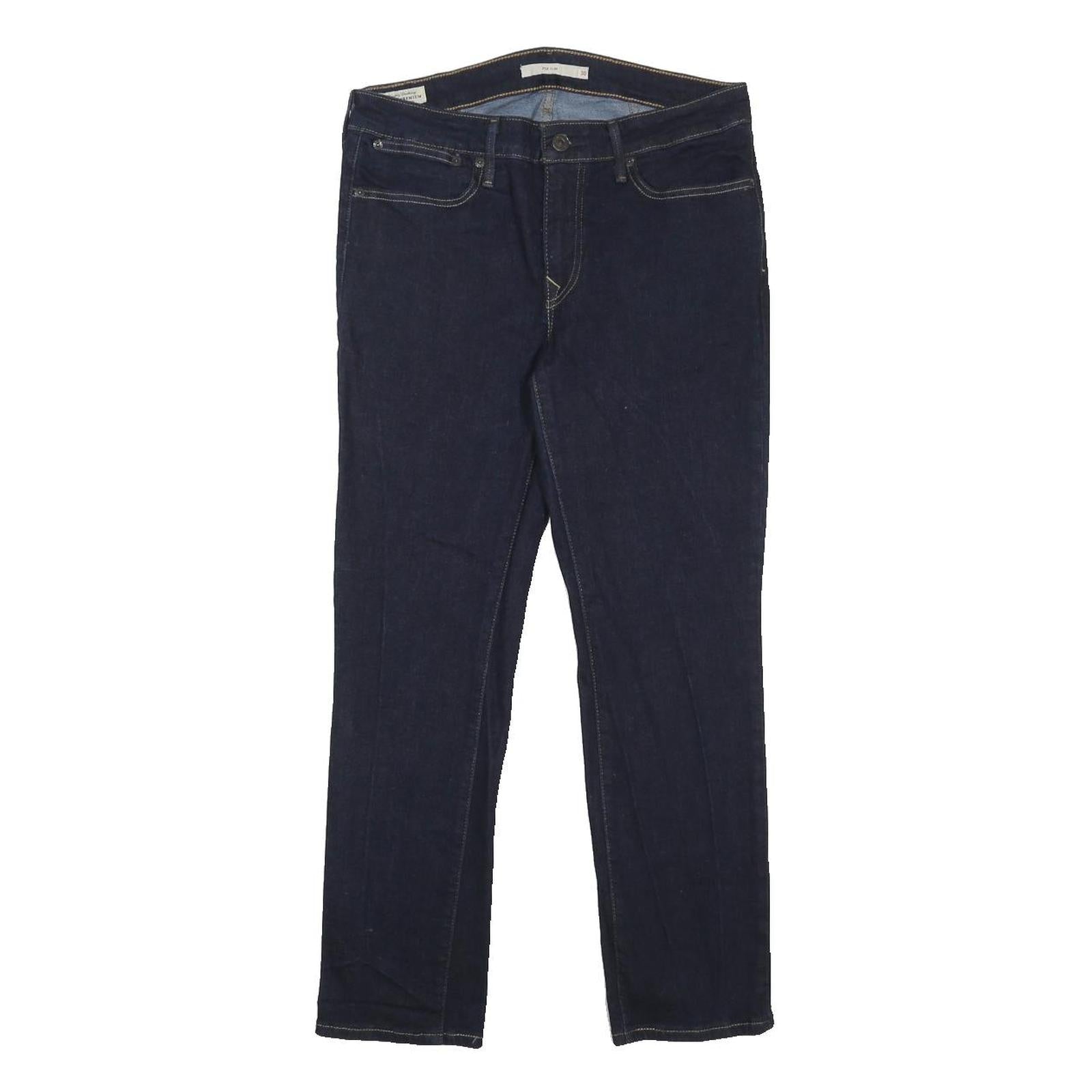 LEVI'S 712 BIG E Womens Jeans Blue Slim Skinny Denim Dark W30 L28 Slim Fit