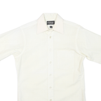 CHALLENGER Mens White Short Sleeve Shirt M Polyester Blend Classic Button Front