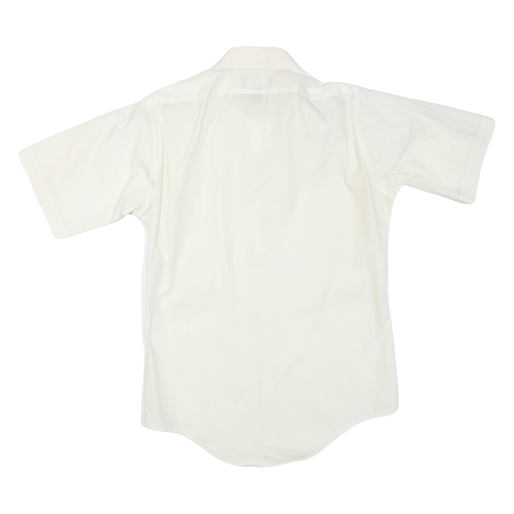 CHALLENGER Mens White Short Sleeve Shirt M Polyester Blend Classic Button Front