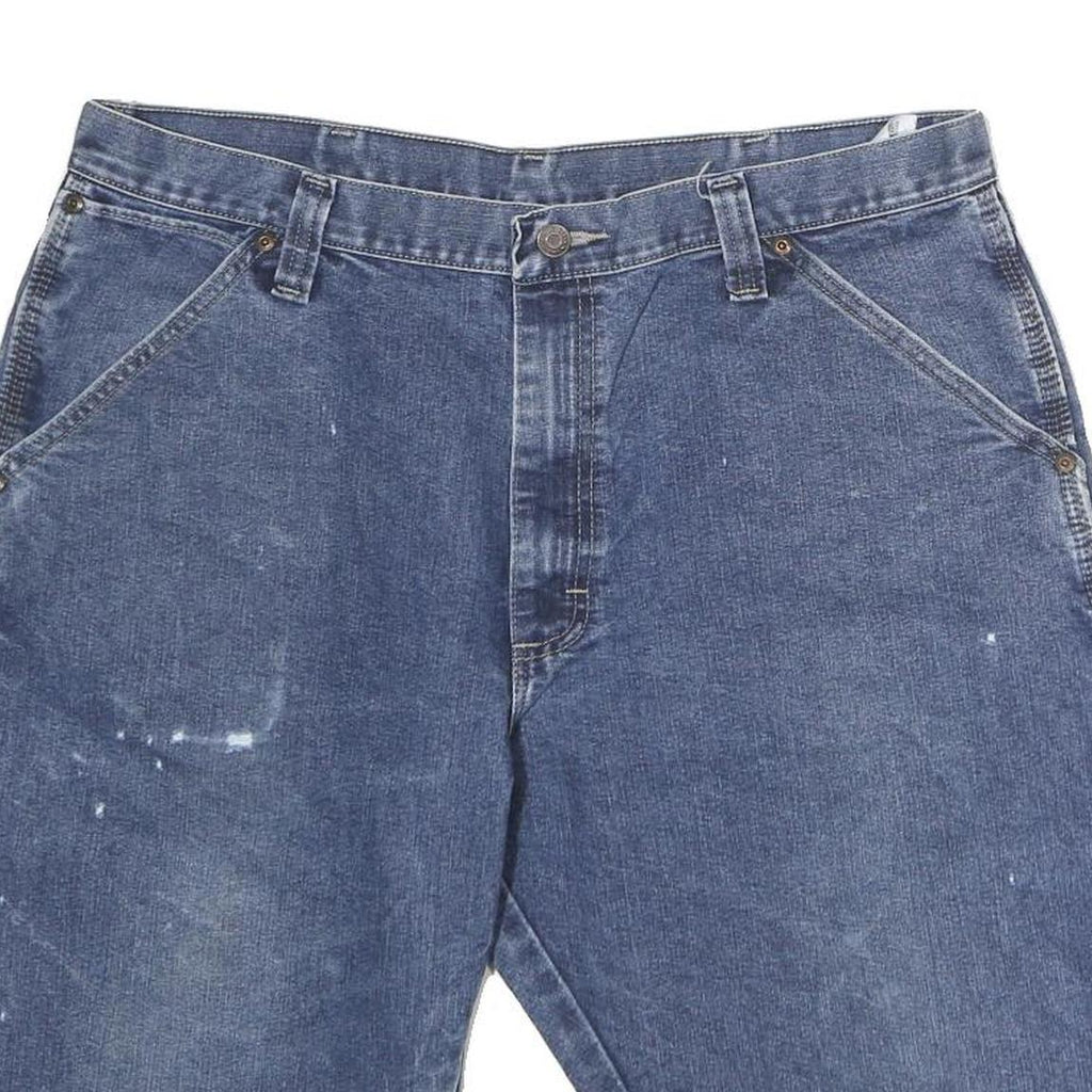 WRANGLER Mens Denim Blue Casual Shorts 2XL W38 Cotton Carpenter Style
